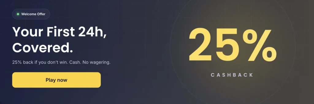 Cashy offers welcome bonus in the form of cashback.