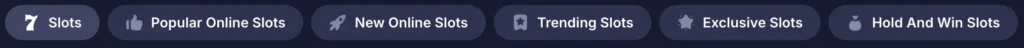 Cashy casino has different game categories.